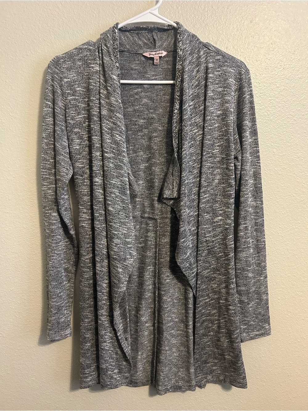 Juicy Couture Grey Open-Front Draped Cardigan Women’s Size XS
